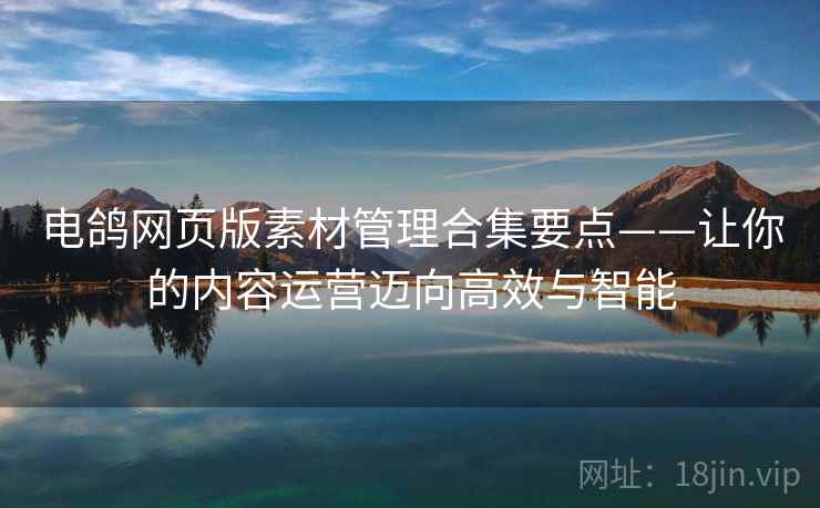 电鸽网页版素材管理合集要点——让你的内容运营迈向高效与智能